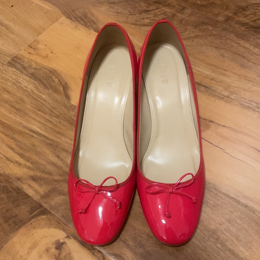 J. Crew Red Patent Leather Heels - Picture 2 of 8